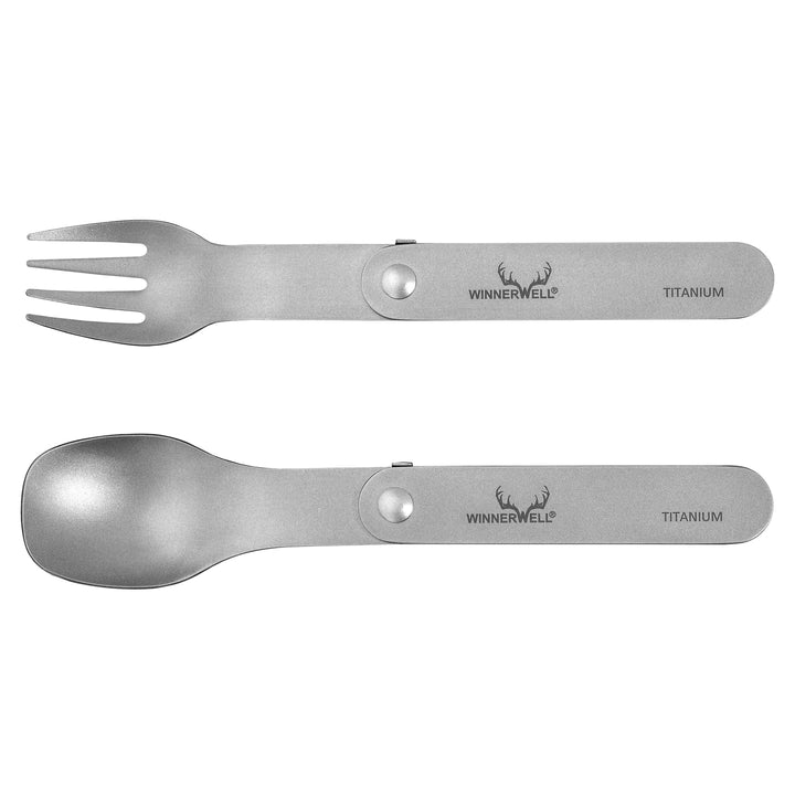 Winnerwell® Titanium Folding Fork & Spoon Set